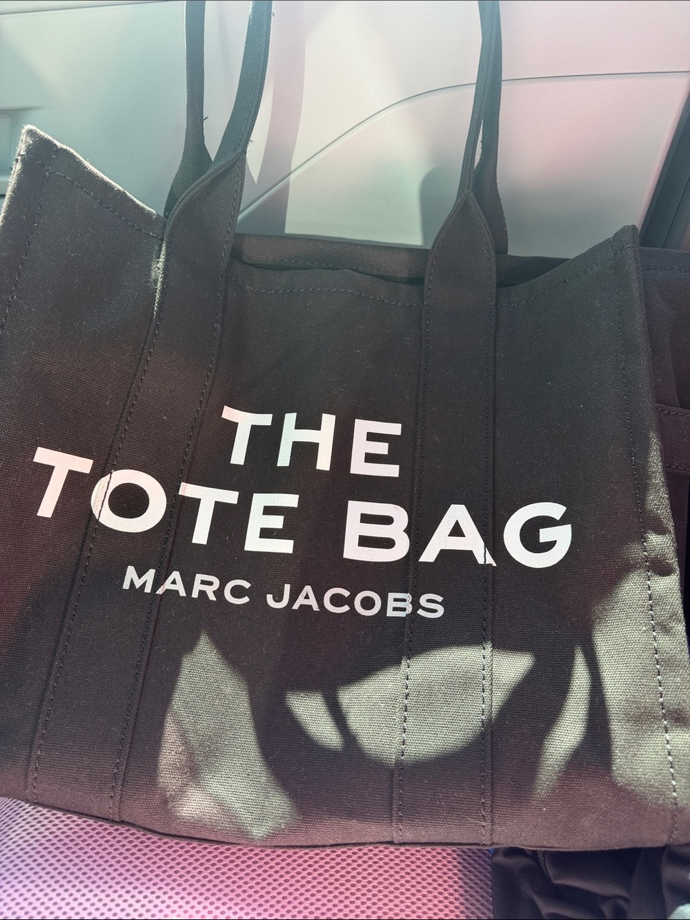 Marc Jacobs Black Canvas 'The Tote Bag' with White Logo